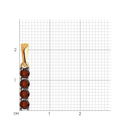 Подвеска золотая пробы 585 с гранатом (Арт.51-330-01632-3)