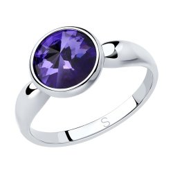 Кольцо из серебра с кристаллом (Арт.94012604)