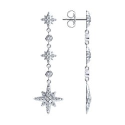 Серьги из серебра с фианитами (Арт.94026412)