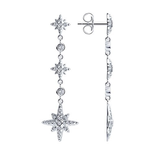 Серьги из серебра с фианитами (Арт.94026412)