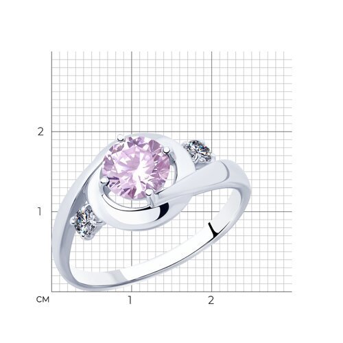 Кольцо из серебра с фианитами (Арт.94012870)