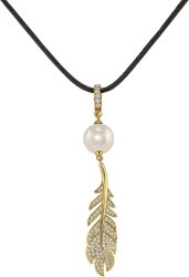 Кулон из серебра с жемчугом и кристаллом swarovski (Арт.cbp-4-36-2-g)