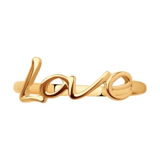 Кольцо золотое без вставок «Love» Соколов (арт.018800)