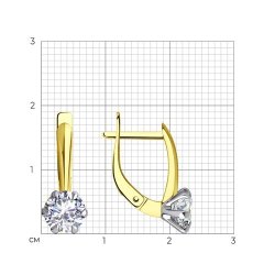 Серьги из желтого золота с фианитами (Арт.53-120-01816-1)