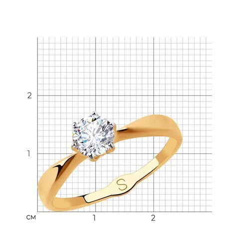 Кольцо из золота с фианитом (Арт.019050)