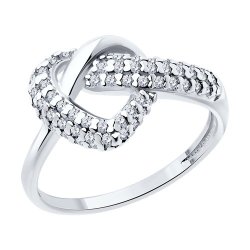 Кольцо из серебра с фианитами (Арт.94013840)