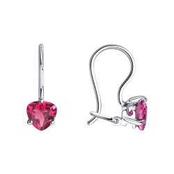 Серьги из серебра с розовыми фианитами (Арт.94020579)