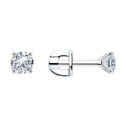 Серьги-пусеты из серебра с фианитами (Арт.94021746)