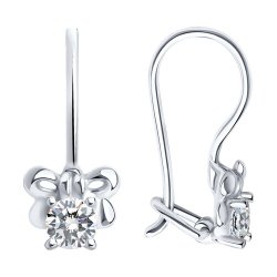 Серьги из серебра с фианитами (Арт.94022200)