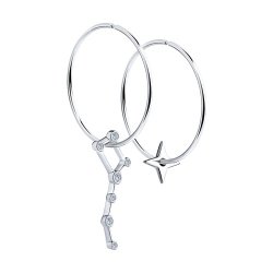 Серьги из серебра с фианитами (Арт.94023750)