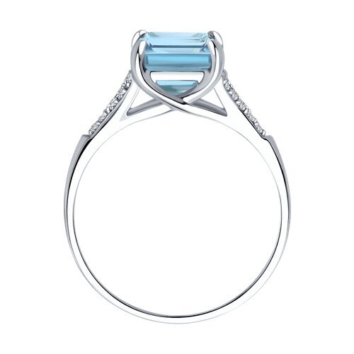 Кольцо золотое с топазом и бриллиантами «Леденец небесный» Соколов (арт.71-00064-3)