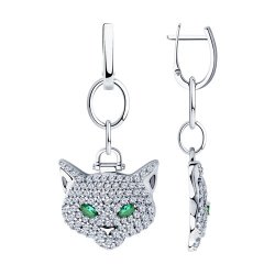 Серьги из серебра с фианитами (Арт.94024027)
