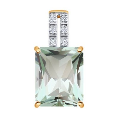 Подвеска золотая пробы 585 с празиолитом (Арт.73-00192)