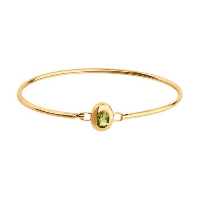 Браслет золотой пробы 585 с хризолитом (Арт.750543)