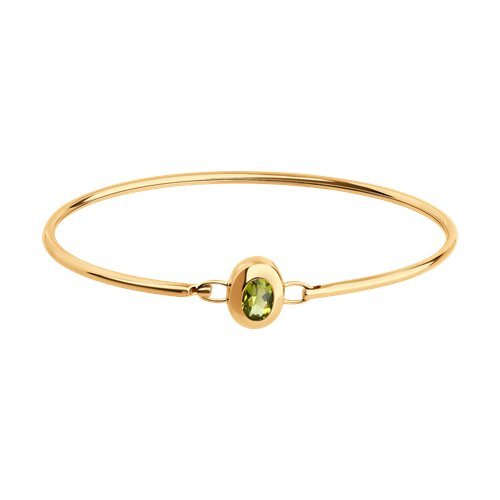 Браслет золотой пробы 585 с хризолитом (Арт.750543) Браслет золотой пробы 585 с хризолитом (Арт.750543)