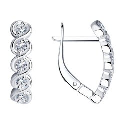 Серьги из серебра с фианитами (Арт.94025111)