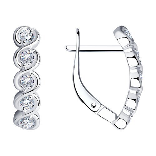 Серьги из серебра с фианитами (Арт.94025111)
