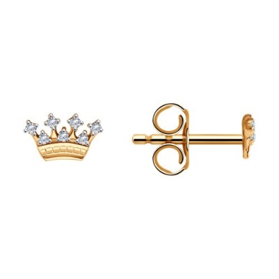 Серьги из золота с фианитами «Королевский блеск» Соколов (арт.029927)