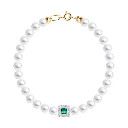 Браслет золотой пробы 585 с миксом камней (Арт.795070)