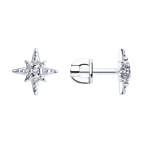 Серьги из серебра с фианитами (Арт.94025892)