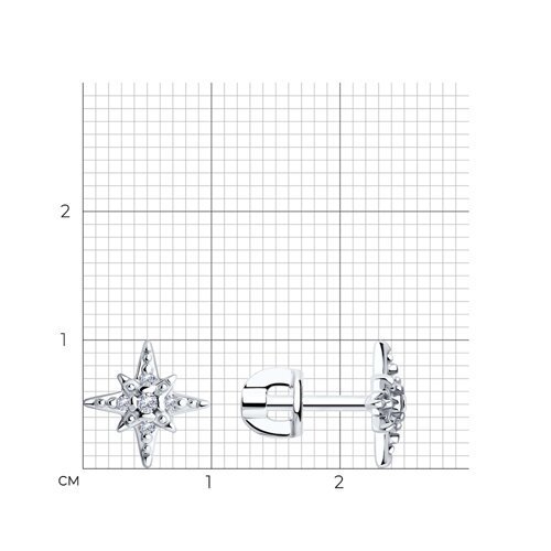 Серьги из серебра с фианитами (Арт.94025892)