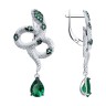 Серьги из серебра с фианитами «Изумрудная Змея» SOKOLOV (арт.94026003)