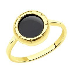 Кольцо золотое пробы 585 с агатом (Арт.716094-2)
