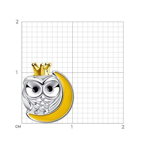 Серебряный кулон с эмалью СОВА от SOKOLOV (арт. 94032451)