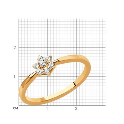 Кольцо из золота с бриллиантами «Солнечный цветок» Соколов (арт.1012291)