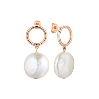 Серьги серебряные с жемчугом «Baroque Glow» Fresh Jewelry (арт.PI-E421-18-X-L-PN-X-X)
