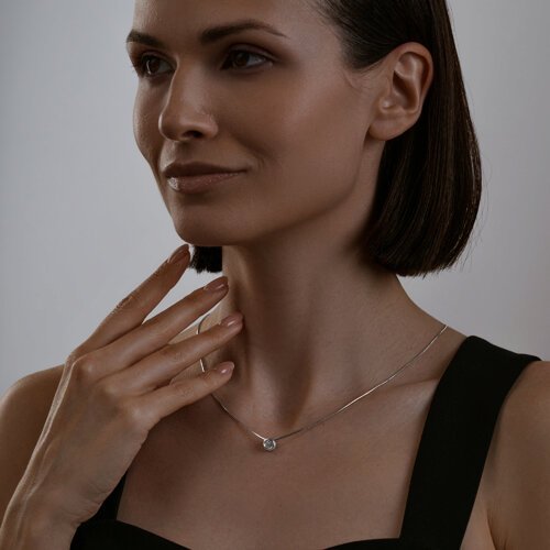 Колье из серебра с фианитом (Арт.94070641)