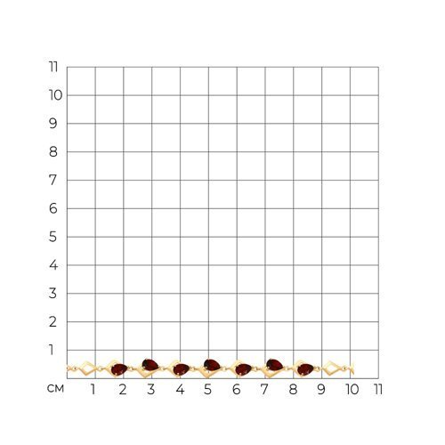 Браслет золотой 585 с гранатом «Алая Волна» Соколов (арт.750293)