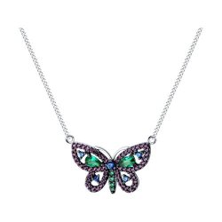 Колье из серебра с фианитами (Арт.94070749)