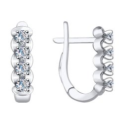 Серьги из белого золота с бриллиантами (Арт.1021280)