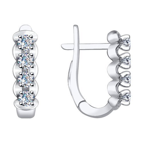 Серьги из белого золота с бриллиантами (Арт.1021280)