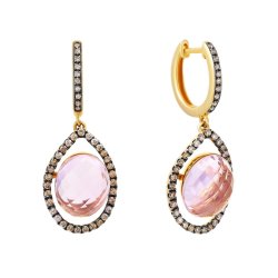 Серьги из золота с аметистом и бриллиантом (Арт.e34264a_dn_am_yg)