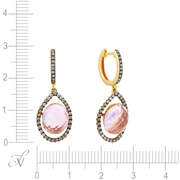 Серьги из золота с аметистом и бриллиантом (Арт.e34264a_dn_am_yg)