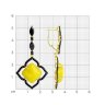 Серьги из золочёного серебра с фианитами и синтетическими янтарями (Арт.83020094)