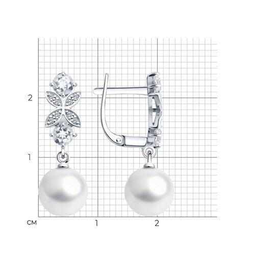 Серьги золотые пробы 585 с жемчугом (Арт.79-20066-3)