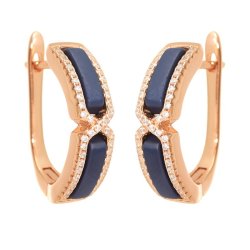 Серьги из серебра с керамикой и куб. цирконием (Арт.tm-e00622-vl-g-x-x-w)