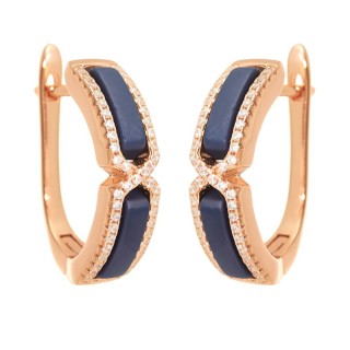 Серьги с керамикой и фианитами «Ceramic Grace» Fresh Jewelry (арт.TM-E00622-Вl-G-X-X-W)