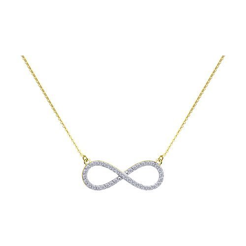 Колье бесконечность  из желтого золота с фианитами (Арт.070231-2)
