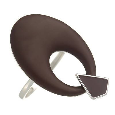 Кольцо серебряное с керамикой и эмалью «Ceramic Flow» Fresh Jewelry (арт.TM-R1116-1-BR-W-X-BR-X)