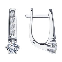 Серьги из белого золота с бриллиантами (Арт.9020042-36)