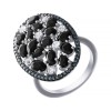 Кольцо с бриллиантами, кварцем и ониксом «Ночная Галактика» из белого золота JvG (арт.MR82205-BL-BO-WQ_DL_OX_QZ_WG)