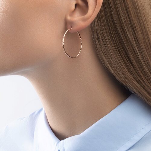 Серьги конго из золота с алмазной гранью (Арт.140147)