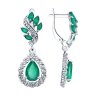 Серьги из серебра с агатами и фианитами (Арт.92022840)