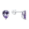 Серьги из серебра с фианитом «Лавандовый лепесток» Соколов (арт.94026835)
