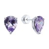 Серьги из серебра с фианитом «Лавандовый лепесток» Соколов (арт.94026835)