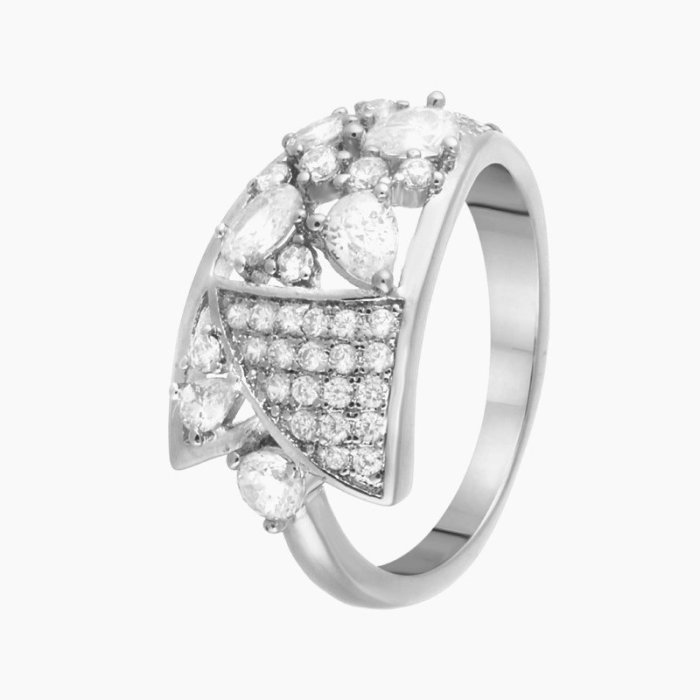 Кольцо из серебра с куб. цирконием (Арт.pd-r00626-x-w-x-x-w)